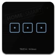 Trijų laukų stiklinis jutiklinis jungiklis WS-03